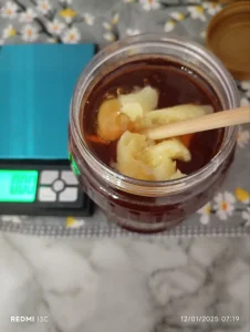 مخلوط 10 گرم ژل رویال با 250 گرم عسل